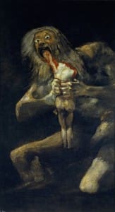 Goya, "Saturn Devouring One of His Sons," 1819 - 1823